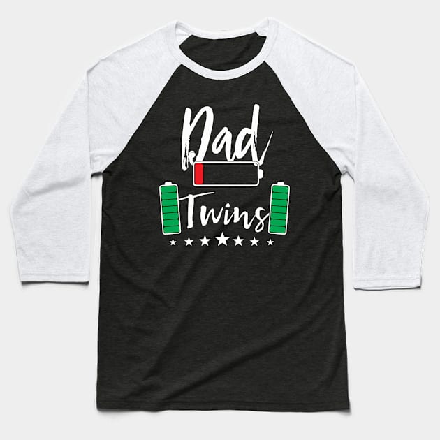 Dad of twins son daughter happy papa Baseball T-Shirt by klausgaiser